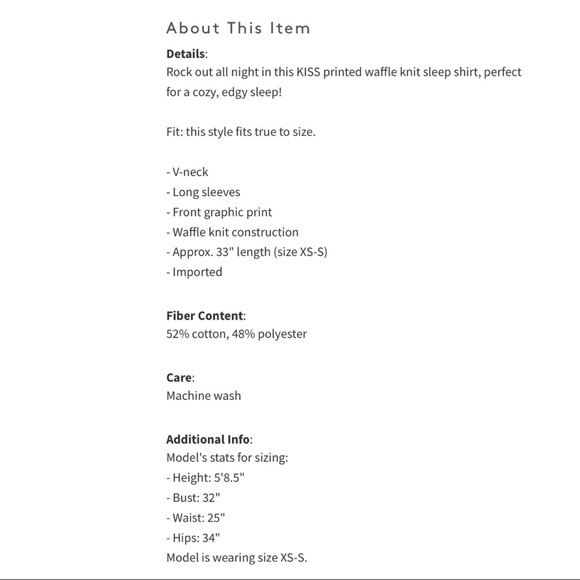 KISS Sleep shirt - Picture 4 of 4